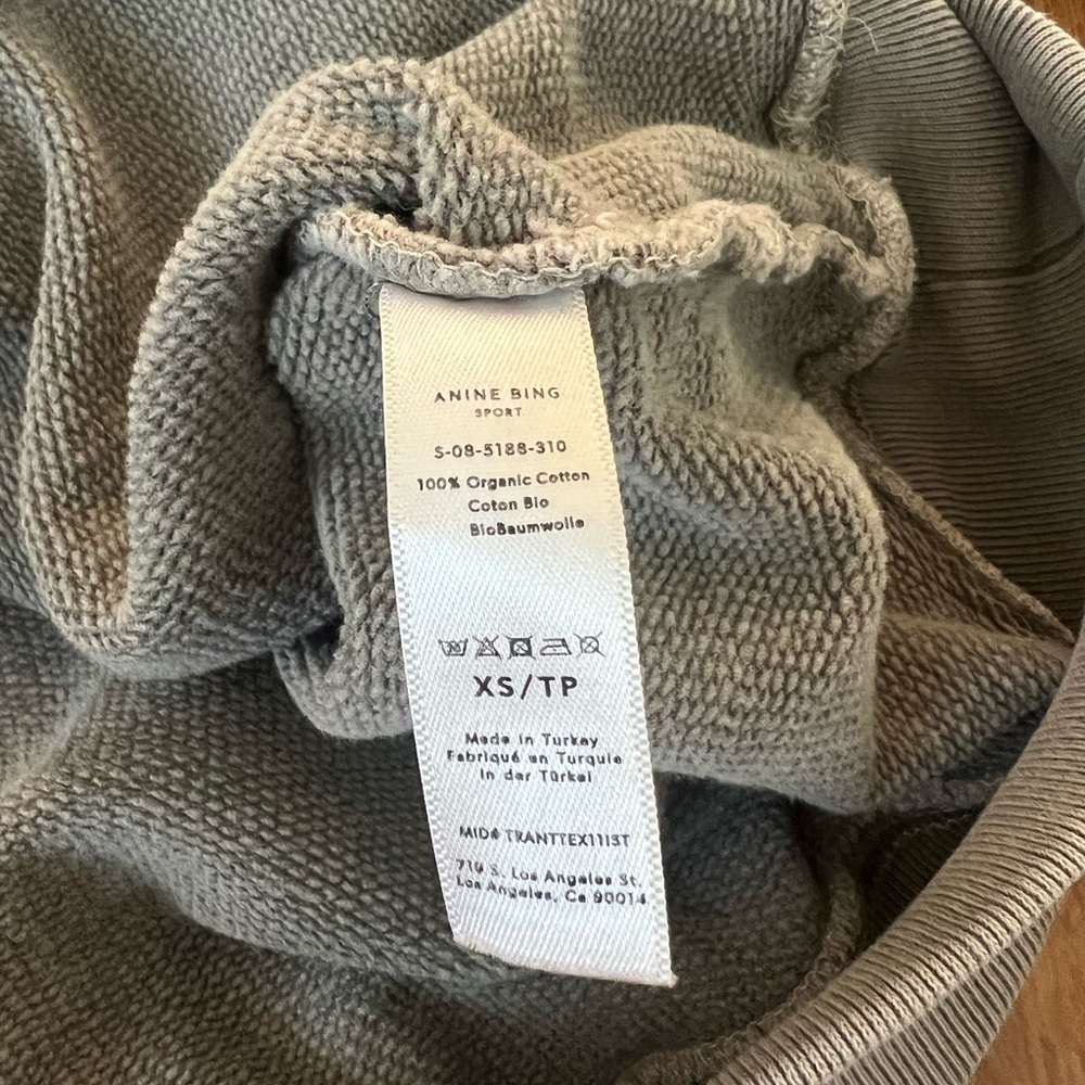 Anine Bing Sport Evan Sweatshirt in Olive (Size: XSmall) - Picture 6 of 6